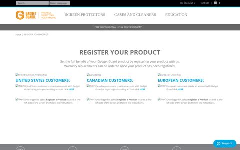 Register Your Product | Gadget Guard