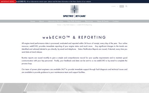 webECHO / Reporting - Spectro | Jet-Care