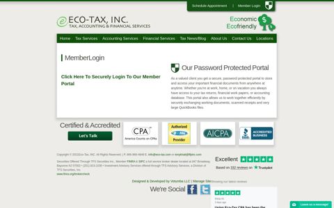 Member Login | Eco-Tax, INC