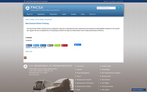 New Entrant | Federal Motor Carrier Safety Administration