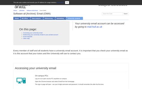 Email (OWA) - LibGuides - University of Hull