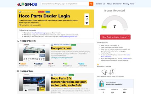Hoco Parts Dealer Login