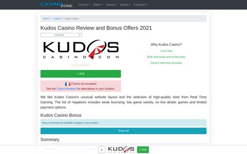 Kudos Casino Bonus and Review - Sign Up Offer and Free ...
