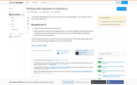 Working with Sessions in Express.js - Stack Overflow