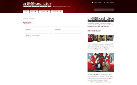 My Account - Crooked Dice Game Design Studio