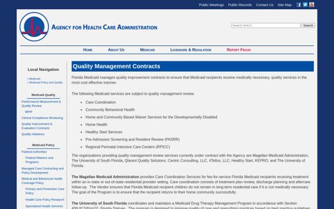 Quality Management Contracts - AHCA