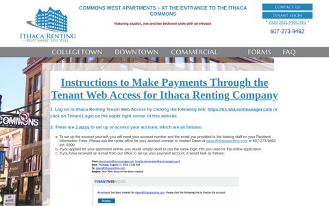 Instructions to Make Payments Through the Tenant Web Access