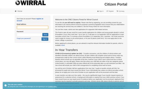 Citizen Portal - Logon - Wirral Council