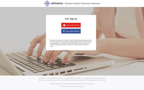Sign in as an influencer - Alibaba KOL Platform