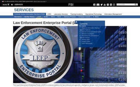 Law Enforcement Enterprise Portal (LEEP) — FBI