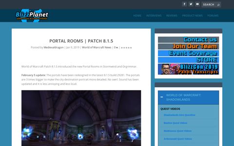 Portal Rooms | Patch 8.1.5 - Blizzplanet