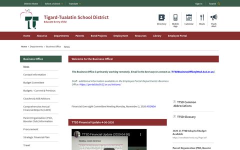 Business Office / News - Tigard-Tualatin School District