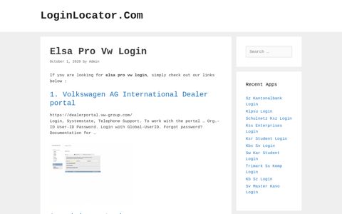Elsa Pro Vw Login - LoginLocator.Com