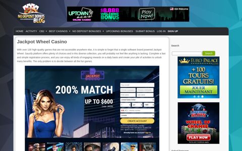 Jackpot Wheel Casino 2020 | Review | No Deposit Bonus Codes