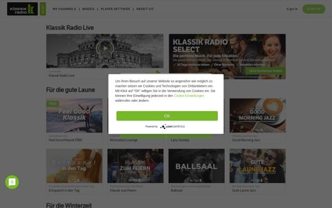 Klassik Radio Select webplayer