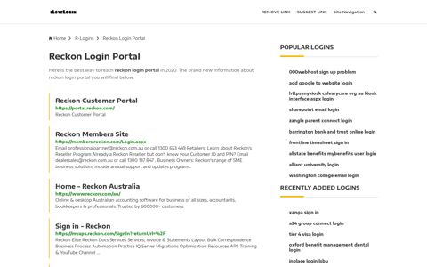 Reckon Login Portal ❤️ One Click Access - iLoveLogin
