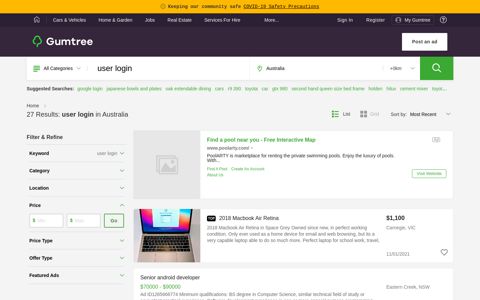 user login | Gumtree Australia Free Local Classifieds
