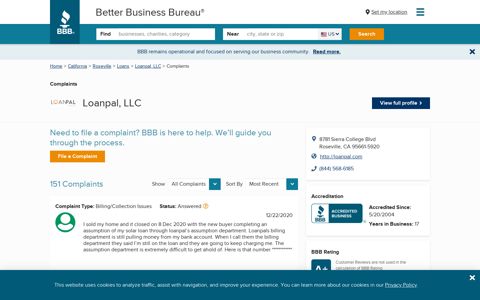 Loanpal, LLC | Complaints | Better Business Bureau® Profile