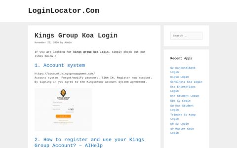 Kings Group Koa Login - LoginLocator.Com