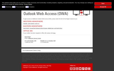 Outlook Web Access (OWA) - Halliburton