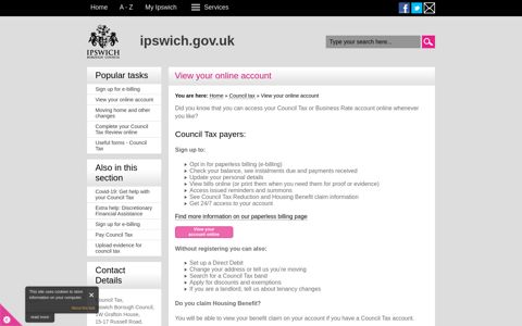 View your online account | Ipswich Borough Council
