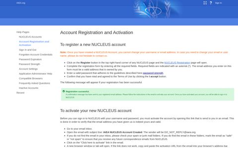 Pages - Account Registration and Activation