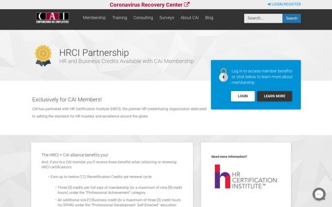 HRCI Credits with CAI Membership - HR & Business Credits