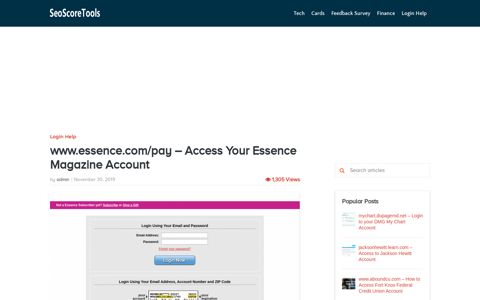 Logging in to Essence Magazine online account - Seo Secore ...