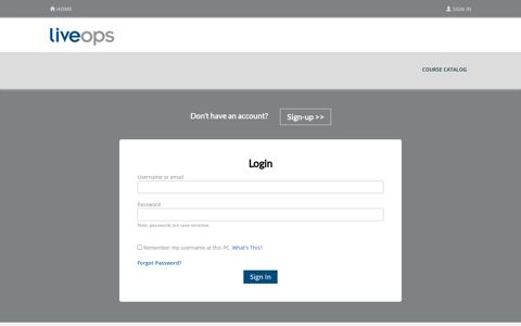 Sign In | Liveops - WebCE