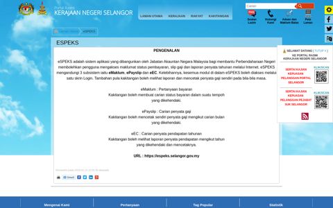 eSPEKS - Portal Kerajaan Negeri Selangor Darul Ehsan