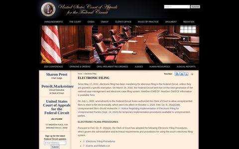 Electronic Filing | US Court of Appeals for the Federal Circuit