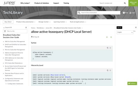 allow-active-leasequery (DHCP Local Server) - TechLibrary ...