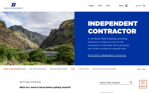 Independent Contractor - Bronco Hub Training Portal