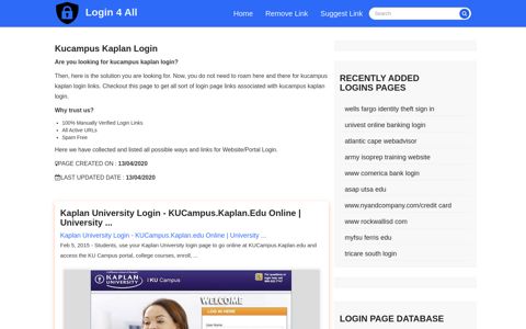 kucampus kaplan login - Official Login Page [100% Verified]