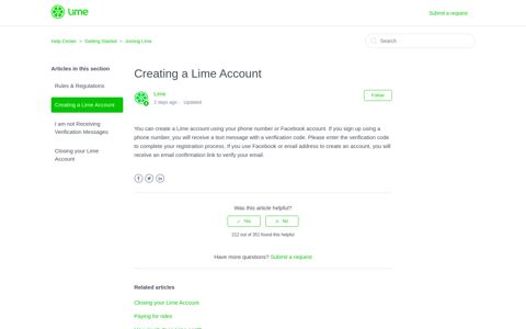 Creating a Lime Account – Help Center