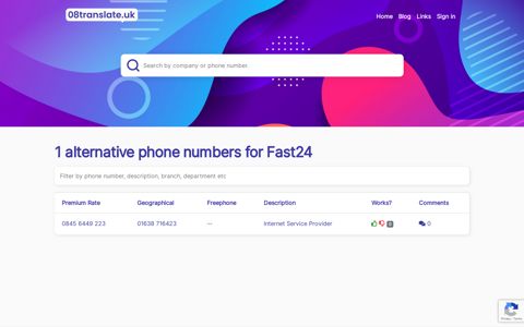 Fast24 Free Alternative Phone Numbers - 08translate.uk