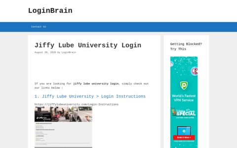 jiffy lube university login - LoginBrain
