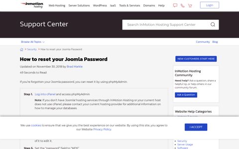 How to reset your Joomla Password | InMotion Hosting