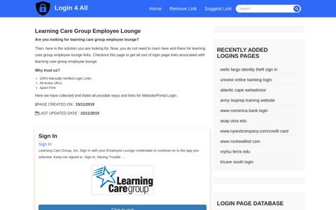 learning care group employee lounge - Official Login Page ...