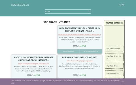 sbc trans intranet - General Information about Login - Logines.co.uk