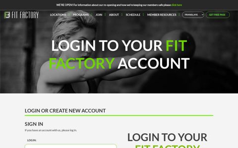Login to your FIT Factory Account - Fit Factory Health Clubs