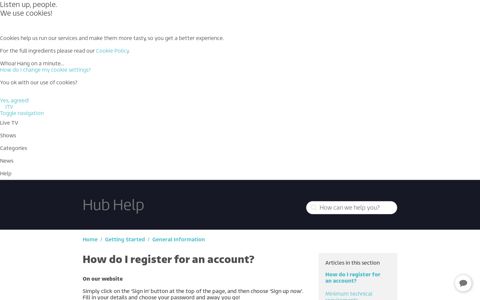 How do I register for an account? – ITV