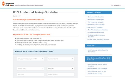 ICICI Pru Savings Suraksha Plan -Review, Benefits & Key ...