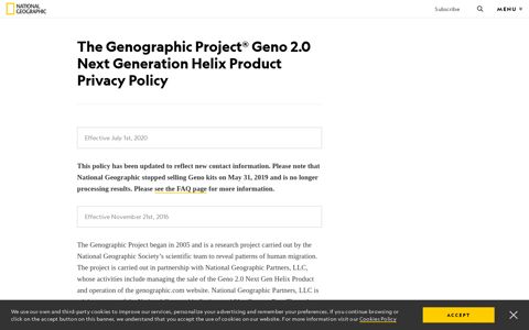 The Genographic Project® Geno 2.0 Next Generation Helix ...