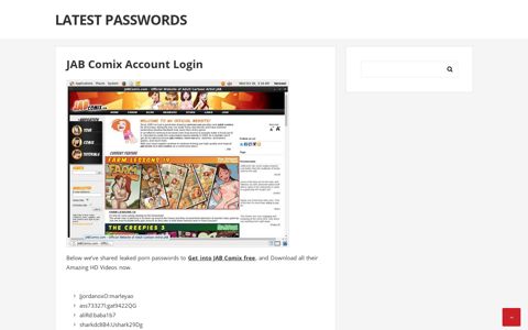 JAB Comix Account Login – Latest Passwords