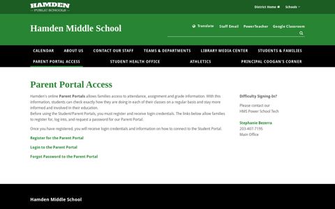 Parent Portal Access - Hamden Public Schools