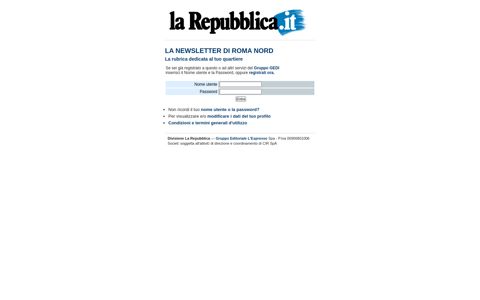 Repubblica registrazione newsletter