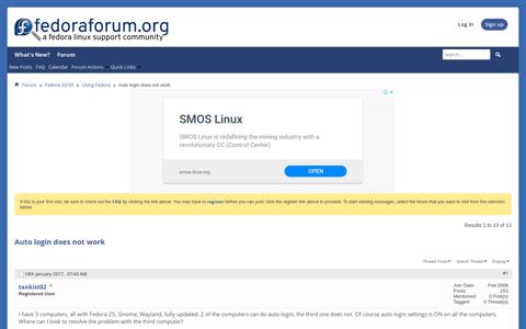 Auto login does not work - FedoraForum.org