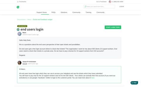 end users login : Freshdesk