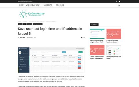 Save user last login time and IP address in laravel 5 ...